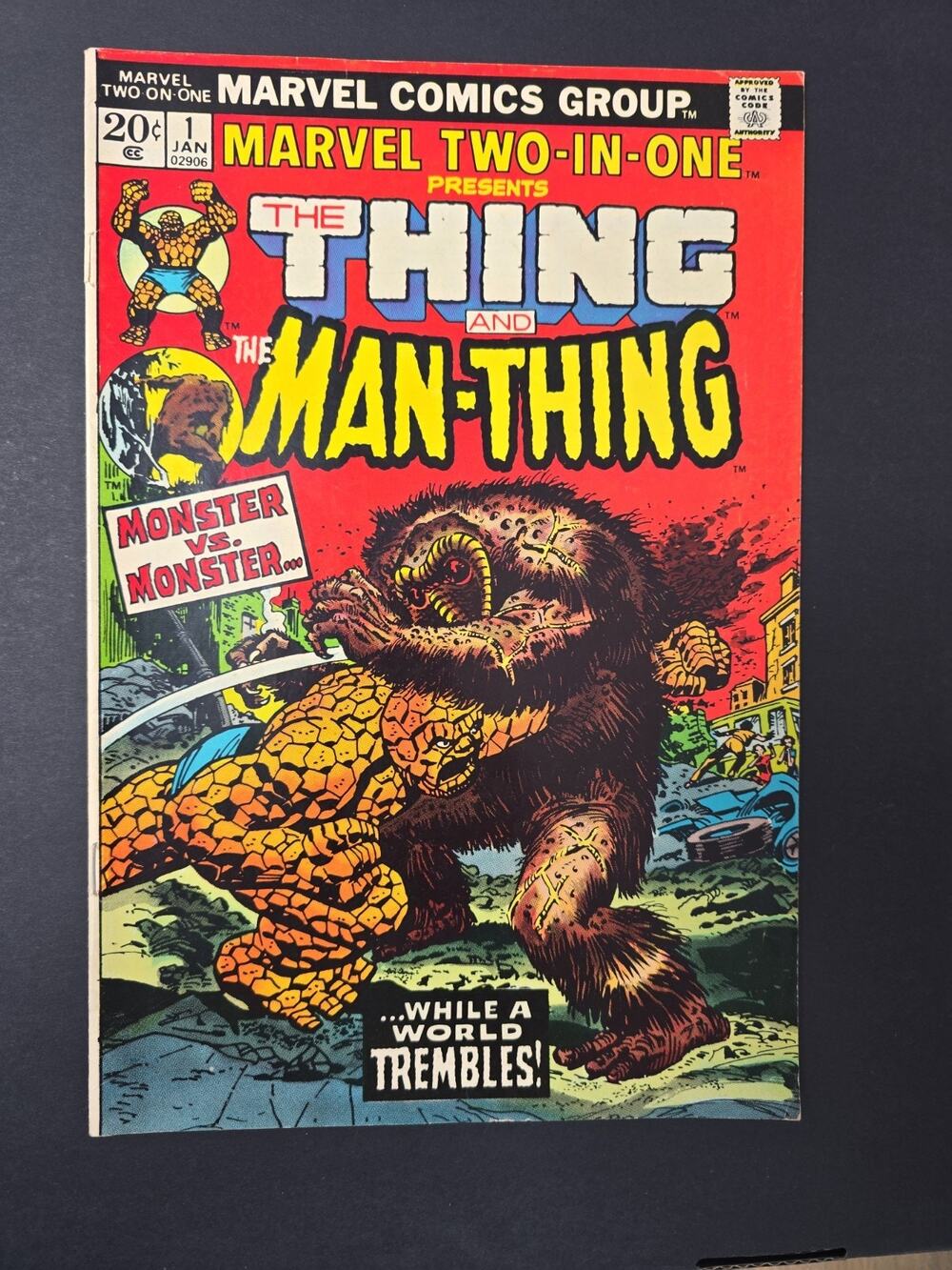 MARVEL TWO IN ONE 1 VG+ THING MAN THING FIRST ISSUE MARVEL 1974